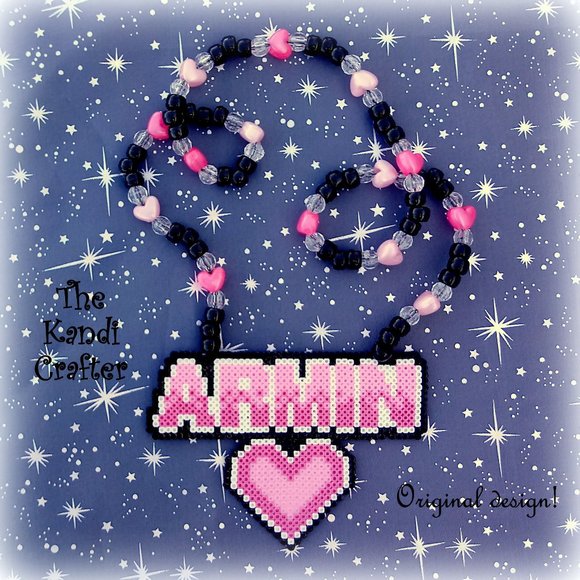 Armin Van Buuren Mini Perler Bead Kandi Necklace - Picture 2 of 2